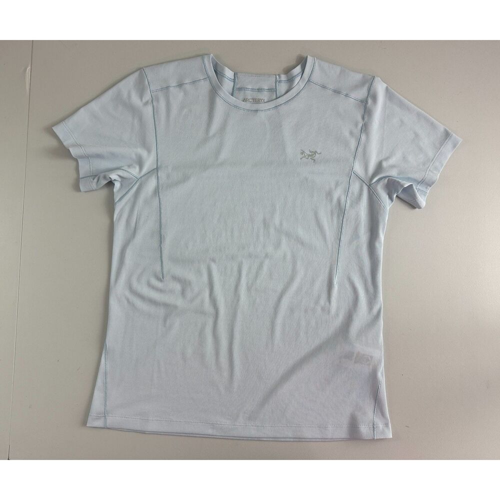 Arc'teryx Women's Sunna Crew SS Shirt Light Blue Short Sleeve Hiking Tee Small